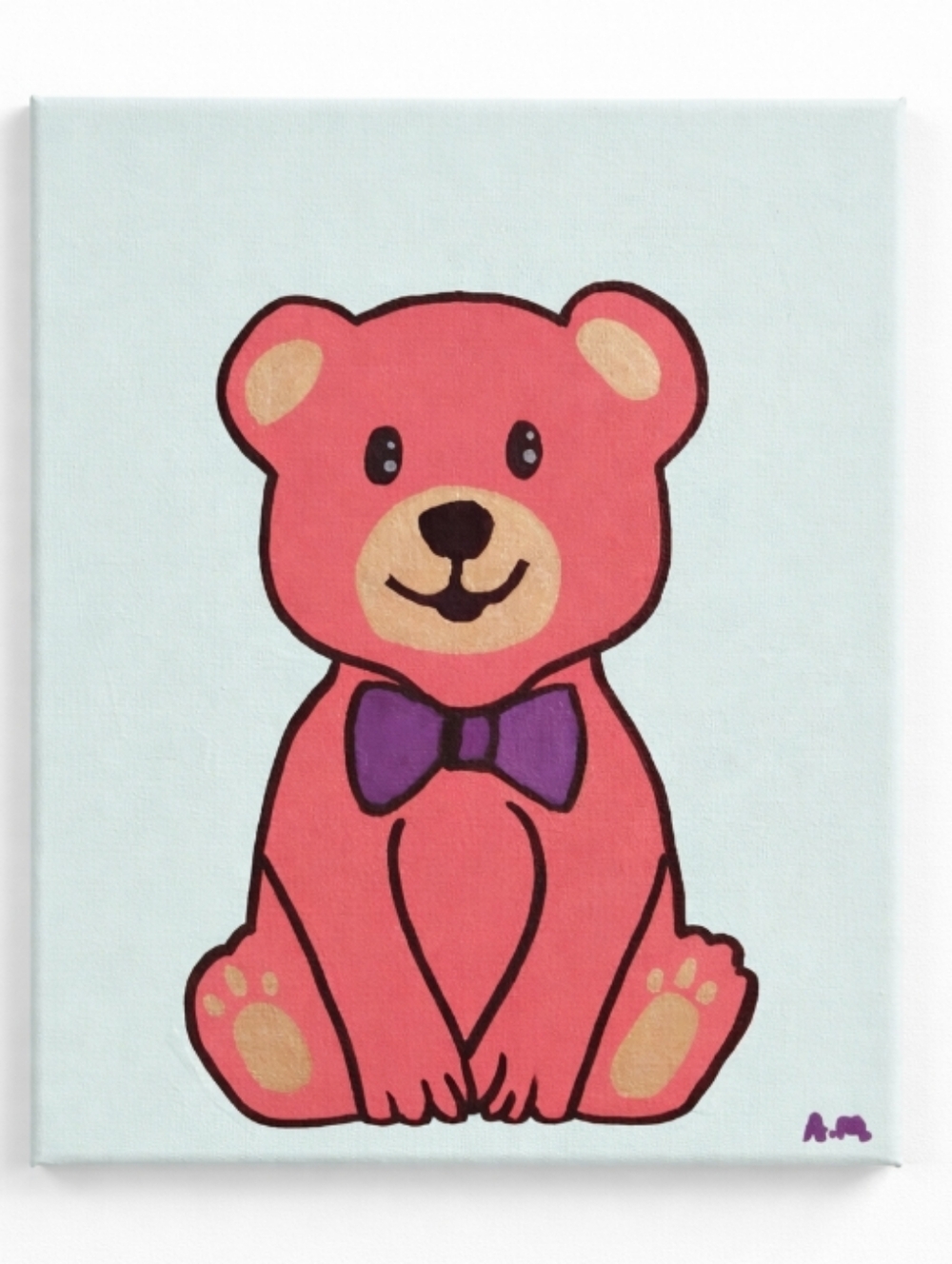 teddy bear art wall canvas